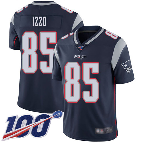 New England Patriots Football #85 Vapor Untouchable 100th Season Limited Navy Blue Men Ryan Izzo Home NFL Jersey